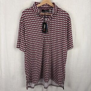 RLX Ralph Lauren Performance Golf Geometric Polo Shirt Men's Large Wicking NWT